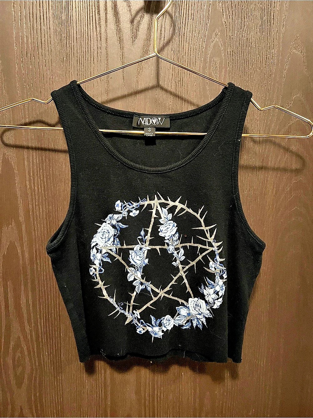 Widow Brand Graphic Crop Top in Black